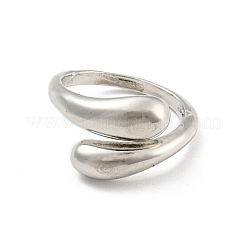 合金の調節可能なリング  女性のためのジュエリー  プラチナ  5.3~14mm  内径：15.3~18.2mm  10個/セット&nbsp;RJEW-K260-02B-P