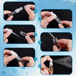 ガラススプレーボトル100個  PPプラスチック蓋付き  エッセンシャルオイル用  香水  透明  60x14mm  容量：3ミリリットル&nbsp;MRMJ-PH0003-19