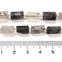 天然石ブラックルチルクォーツビーズ連売り  シードビーズで  ファセット列  9~11x6~7.5x6~7.5mm  穴：1.2mm  約30個/連  15.16~15.55インチ（38.5~39.5cm）&nbsp;G-G068-A32-01