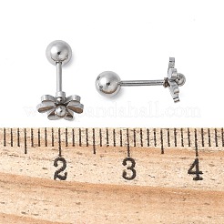 304ステンレススチールスタッドピアス  デイジーの花  ステンレス鋼色  7x7mm&nbsp;EJEW-E603-01A-P