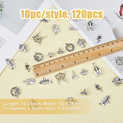 120Pcs 12 Style Tibetan Style Alloy Pendants&nbsp;TIBEP-DC0001-23
