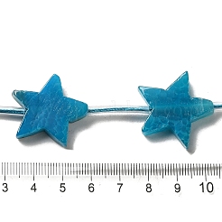 天然石瑪瑙ビーズ連売り  染め  スター  ライトスカイブルー  26x6mm  穴：1mm&nbsp;G-D368-01