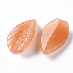 天然石レッドアベンチュリンペンダント  葉  19.5x11.5x4mm  穴：0.8mm&nbsp;G-F697-A03