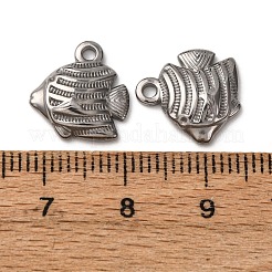 オーシャン 304 ステンレススチールペンダント  変色防止  魚  13.5x12.5x2.5mm  穴：1.6mm&nbsp;STAS-P406-16A-P