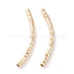 真鍮製チューブビーズ  長持ちメッキ  カーブビーズ  チューブ  24KGP本金メッキ  20x1.5mm  穴：0.8mm&nbsp;X-KK-Y003-86A-G