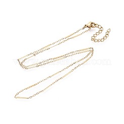 304 Stainless Steel Mixed Chain Necklaces for Women&nbsp;NJEW-N062-02G