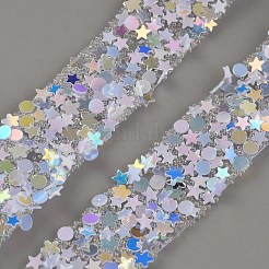 ラインストーンリボン  スターズホットドリルストリップ  ホワイト  1/2インチ（14mm）〜5/8インチ（15mm）&nbsp;OCOR-WH20071-003B