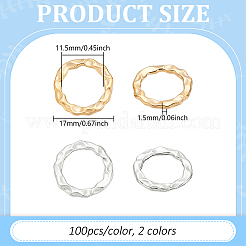 200Pcs 2 Colors Zinc Alloy Linking Rings&nbsp;FIND-PH0024-09