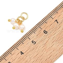 天然養殖淡水パールペンダント  ポテトビーズのタッセルチャーム  乳白色  ゴールドカラー  14mm  丸カン：5x1ミリ  内径：3mm&nbsp;PALLOY-JF05338