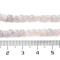 天然石モルガナイトビーズ連売り  多面カット  キューブ  3.5~4.5x3.5~4x3.5mm  穴：0.6mm  約103~106個/連  15.55'~15.75''（39.5~40センチメートル）&nbsp;G-H042-A05-02