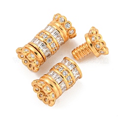925 Sterling Silver Micro Pave Cubic Zirconia Screw Clasps&nbsp;STER-U001-05A-G