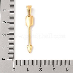 304ステンレスペンダント  アローチャーム  ゴールドカラー  31.5x6.5x2.5mm  穴：7x3.5mm&nbsp;STAS-S141-02G