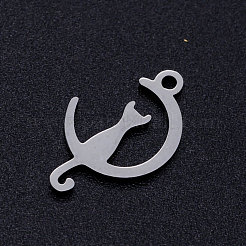 Non-Tarnish 201 Stainless Steel Kitten Pendants&nbsp;STAS-Q201-JN272-1