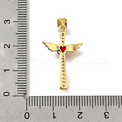 Brass Micro Pave Cubic Zirconia Pendants&nbsp;KK-Q066-40G