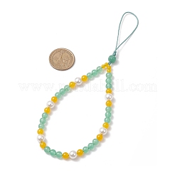 Natural & Dyed Malaysia Jade Mobile Straps&nbsp;HJEW-JM03426-02