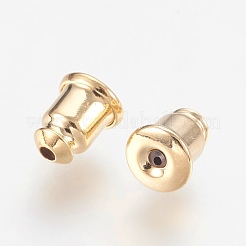 真鍮ピアスキャッチ  ピアスバックキャッチ  ニッケルフリー  18KGP本金メッキ  6x5mm  穴：0.6mm&nbsp;KK-F759-37G-NF