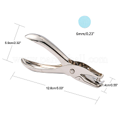 クラフト紙用鉄製単穴パンチャー  6mmの丸穴をポーチできます  ステンレス鋼色  128x59x14mm&nbsp;TOOL-R089-02