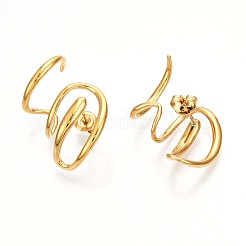 304 Stainless Steel Wire Twist Stud Earrings&nbsp;EJEW-I286-05G