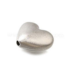 304ステンレススチールビーズ  ハート  変色防止  ステンレス鋼色  9x10x4.5mm  穴：1.2mm&nbsp;STAS-D310-08P-02