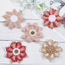 12Pcs 3 Style Braided Jute Flower Ornament Accessories&nbsp;DIY-GF0006-35
