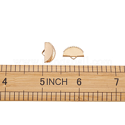 アイアン製カシメリボン止めエンドパーツ  ライトゴールド  9x15x6.5mm  穴：1x3mm  100個/袋&nbsp;IFIN-TAC001-06B-KCG