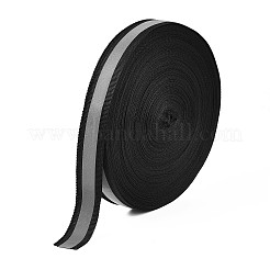 ポリエステルストライプリボン  反射バンド  安全注意 洋服づくりのために  ブラック  3/4インチ（20mm）&nbsp;OCOR-T016-01B