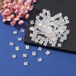 FGB 2-Hole Transparent Glass Seed Beads&nbsp;SEED-YW0002-35
