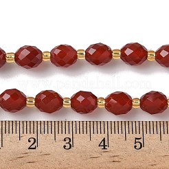 天然石カーネリアンビーズ連売り  多面カット  ライス  シードビーズで  染め＆加熱  7.5~8x6~7.5mm  穴：0.8~1mm  約36~40個/連  15.55~15.75''（39.5~40センチメートル）&nbsp;G-F809-A22-01
