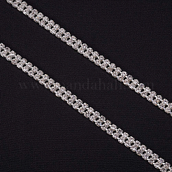 真鍮製ラインストーンストラスチェーン  [2]列ラインストーンカップチェーン  銀  6x2.5mm&nbsp;CHC-BC0001-09B