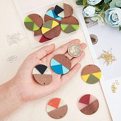 DIY Walnut Wooden Dangle Earring Making Kits&nbsp;DIY-OC0006-58