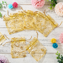 50Pcs Heart Printed Organza Bags&nbsp;OP-TADJ0001-01K