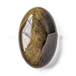 Oval Natural Golden Sheen Obsidian Healing Massage Palm Stones&nbsp;WG38727-01