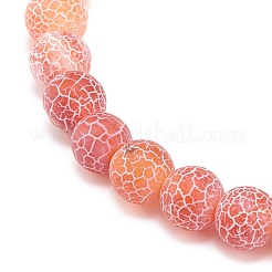 Natural Weathered Agate(Dyed) Round Beaded Stretch Bracelet&nbsp;BJEW-JB08363-07