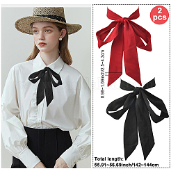 女性用シフォンネクタイ 2色 2個  ソリッドカラーのネクタイ  ミックスカラー  1420~1440x25~43x0.5mm  1pc /カラー&nbsp;AJEW-SP0003-51A