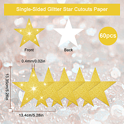 紙グリッタースター壁飾り60個  誕生日パーティーの装飾  ゴールド  134x133.5x0.5mm&nbsp;AJEW-SP0001-17A