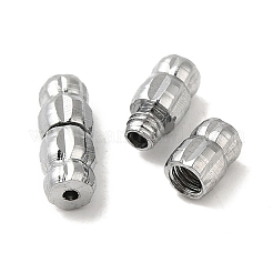 真鍮製ネジ式クラスプ  プラチナ  10x4mm  穴：1mm&nbsp;KK-G187-N