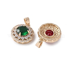 Brass Glass Pendants&nbsp;KK-D355-05G