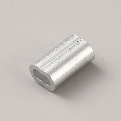 アルミスライドチャーム  レザーコードブレスレット作り用  長方形  生（メッキなし）  9x6x4mm  穴：4x2mm&nbsp;ALUM-WH0005-02B