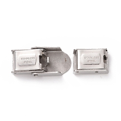 変色しにくい201ステンレススチール製時計バンド留め金  長方形  ステンレス鋼色  25x10x6mm  穴：3x7mm&nbsp;STAS-P221-22A-P