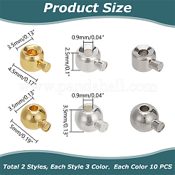 60Pcs 6 Styles Brass Crimp Beads&nbsp;KK-AR0004-13