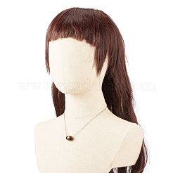 女性用 304 ステンレススチールアズキチェーン付き天然宝石バレルペンダントネックレス  17.80インチ（45.2cm）&nbsp;NJEW-JN03852-03