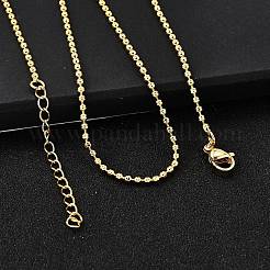 2MM Brass Round Link Chain Necklaces&nbsp;NJEW-M108-19G
