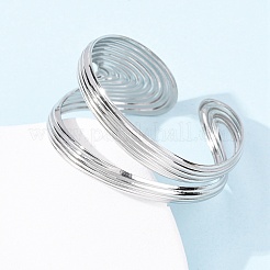 女性用304ステンレススチールカフバングル  ステンレス鋼色  1-1/4インチ（3.05cm）  内径：2インチ（5.1cm）&nbsp;BJEW-B150-02P
