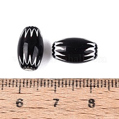 手作りのミルフィオリガラス樽ビーズ  シェブロンビーズ  ブラック  10~14x6~9mm  穴：0.5~2.5mm&nbsp;LA-N002-03A
