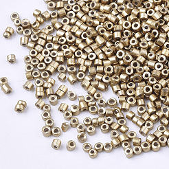 ガラスシリンダービーズ  シードビーズ  メタリックカラー  丸い穴  淡いチソウ  1.5~2x1~2mm  穴：0.8mm  約8000個/袋  約85~95 G /袋&nbsp;SEED-Q036-01A-C12