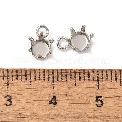 304 Stainless Steel Charms Rhinestone Claw Settings&nbsp;STAS-U025-02B-P