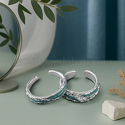 2Pcs 2 Styles Brass Open Cuff Rings for Women&nbsp;RJEW-GO0001-25