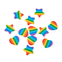 12Pcs 2 Style Plastic Stripe Pendants&nbsp;KY-YS0001-03