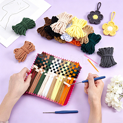 960Pcs 12 Colors Polyester Hair Accessories&nbsp;KNIT-TW0001-01A