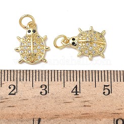 Brass Micro Pave Cubic Zirconia Pendants&nbsp;KK-L253-30G